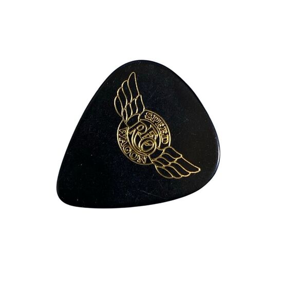 Vintage REO Speedwagon Bruce Hall Vintage Guitar Pick 2000 Tour y2K black - Picture 3 of 3